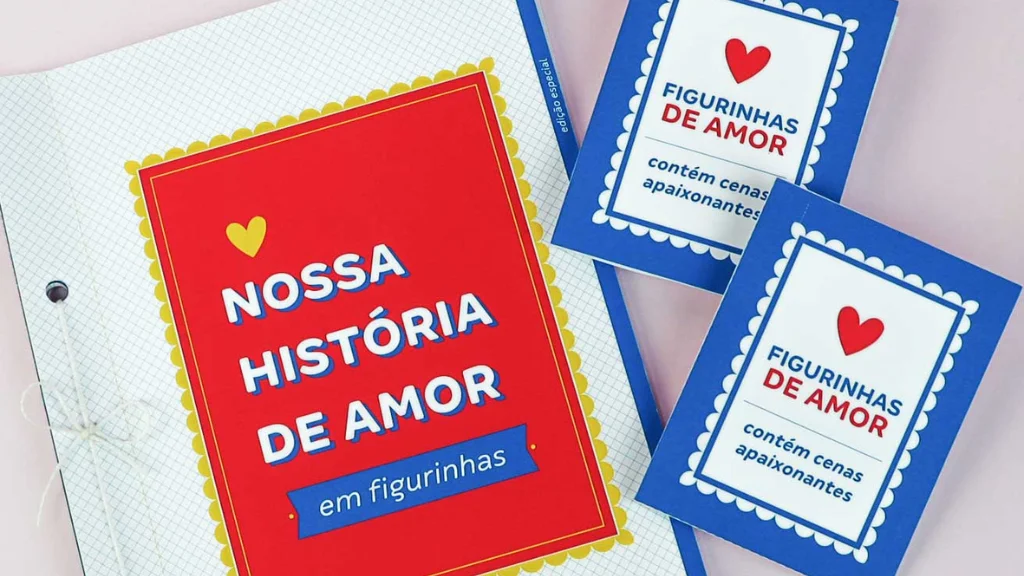 Álbum de figurinha personalizado para Dia dos Namorados