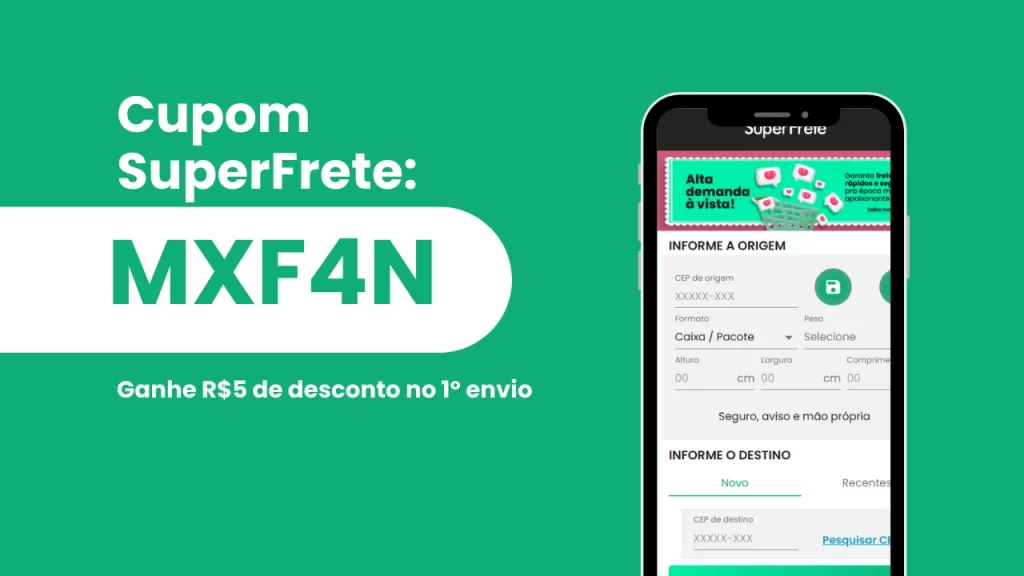 cupom de desconto SuperFrete MXF4N